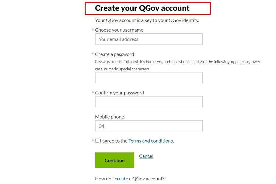 QGov account 